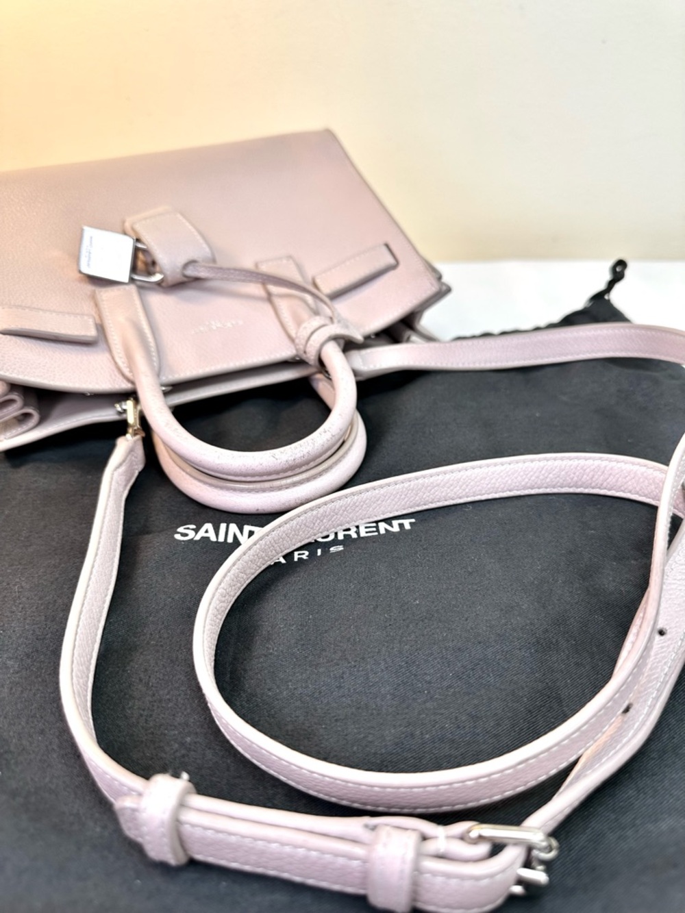 Saint Laurent Sac de Jour Baby Bag Rose Pink removable crossbody strap COA - Picture 10 of 13